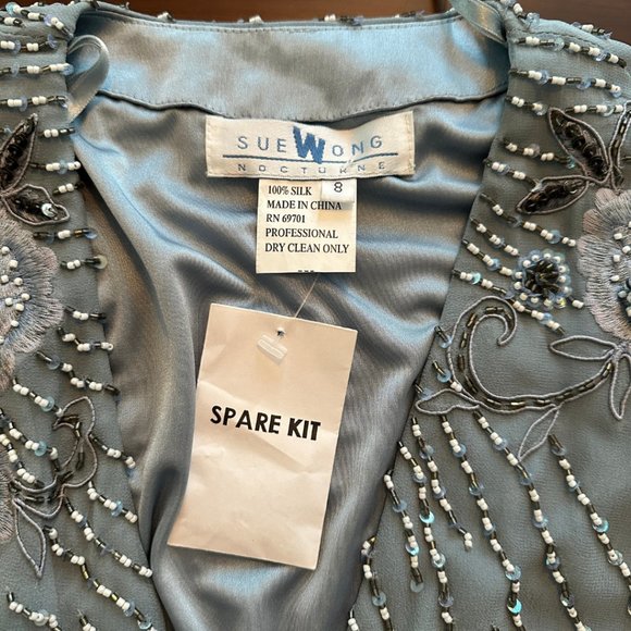 Sue Wong Nocturne Beaded Silk Gown with Jacket Size 8 - Picture 6 of 9